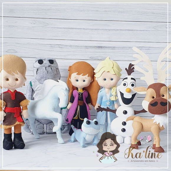 Kit Frozen 2 - Bonecos em feltro