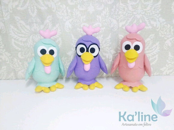 Kit Galinha Pintadinha Candy Color -Feltro Bonecos