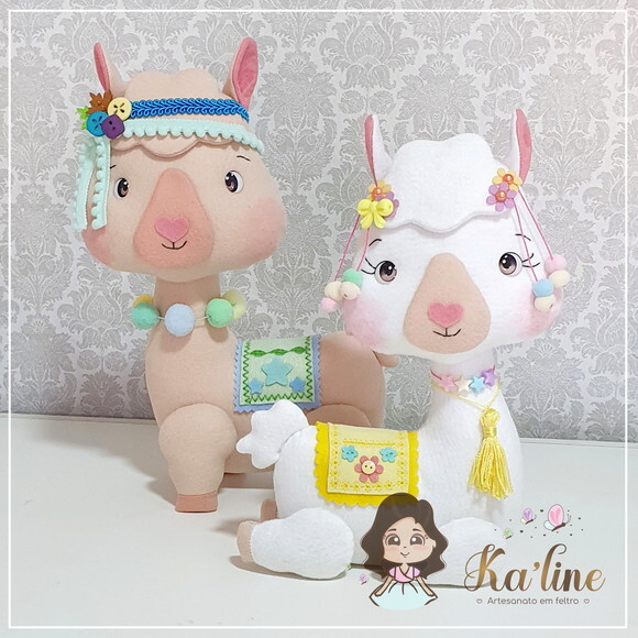 Kit Lhamas - Bonecos em Feltro