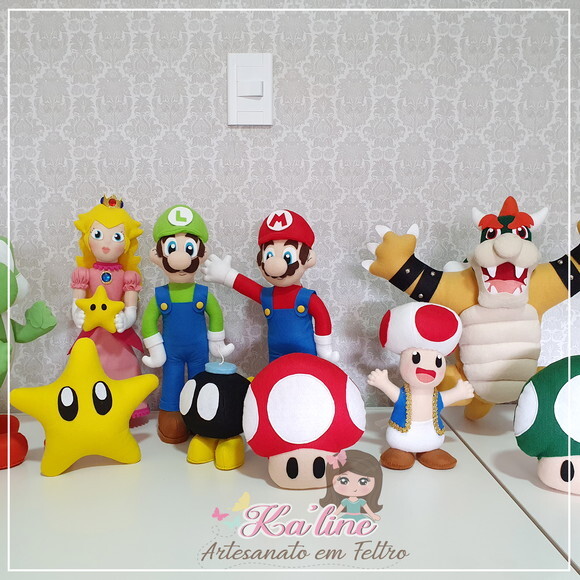 Kit Mário Bross - Bonecos Em Feltro