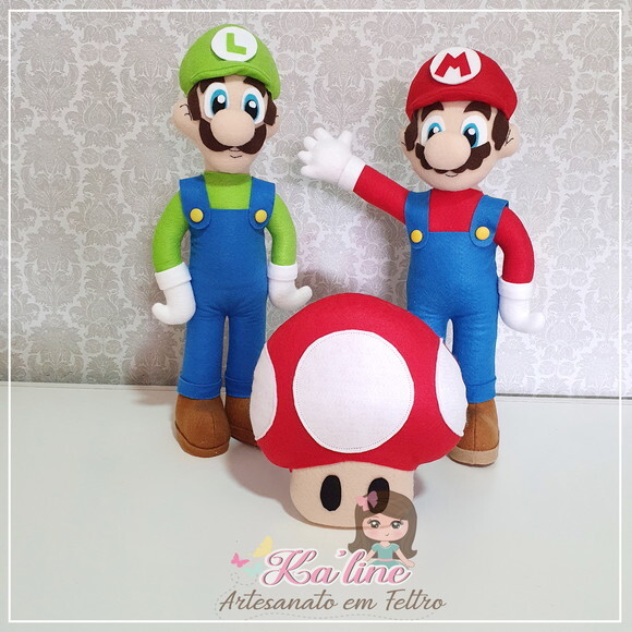 Kit Mário Bross - Bonecos Em Feltro