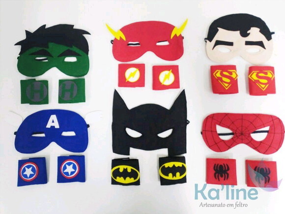 Kit Máscara + Bracelete Super Heróis - 1ª PEÇA