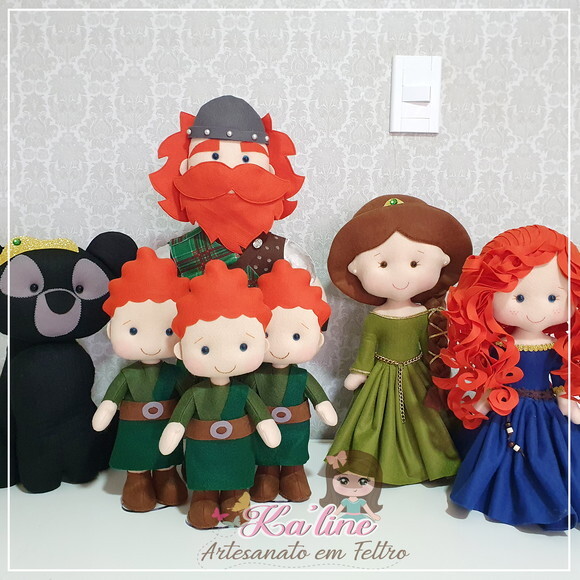 Kit Merida - Valente - Bonecos em Feltro