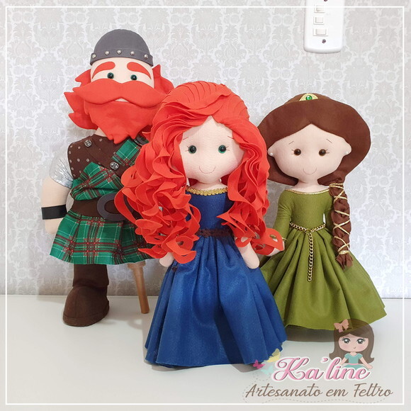 Kit Merida - Valente - Bonecos em Feltro