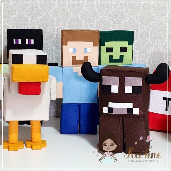Kit Minecraft - Bonecos em Feltro