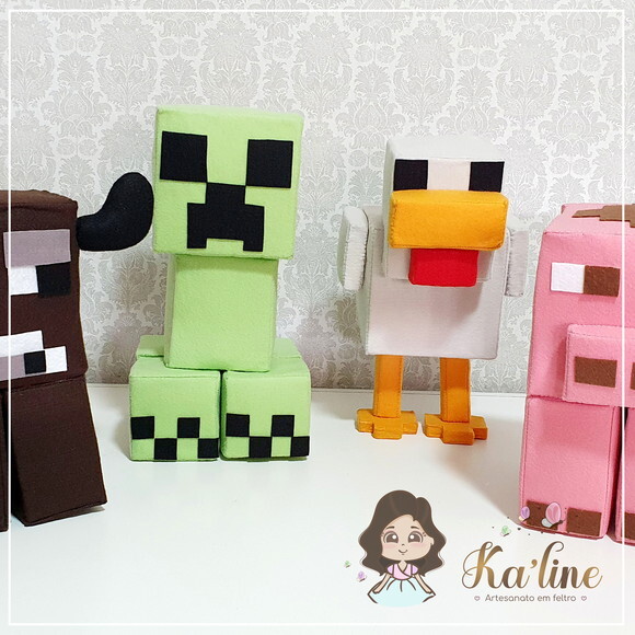 Kit Minecraft - Bonecos em Feltro
