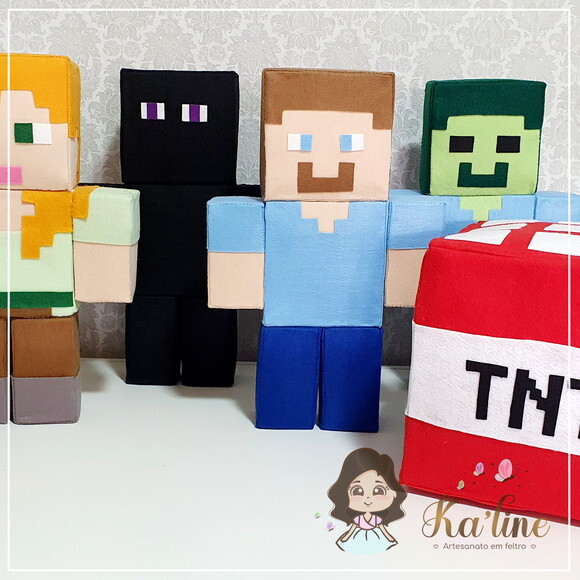 Kit Minecraft - Bonecos em Feltro