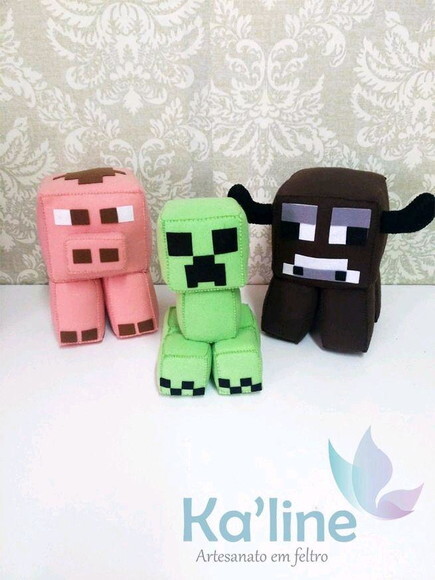 Kit Minecraft - Bonecos em Feltro