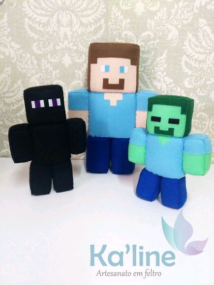 Kit Minecraft - Bonecos em Feltro