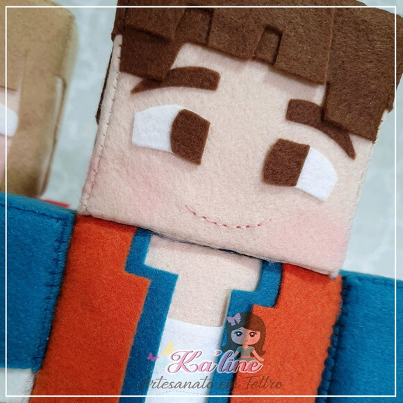 Kit Minecraft Família JP - Bonecos em Feltro