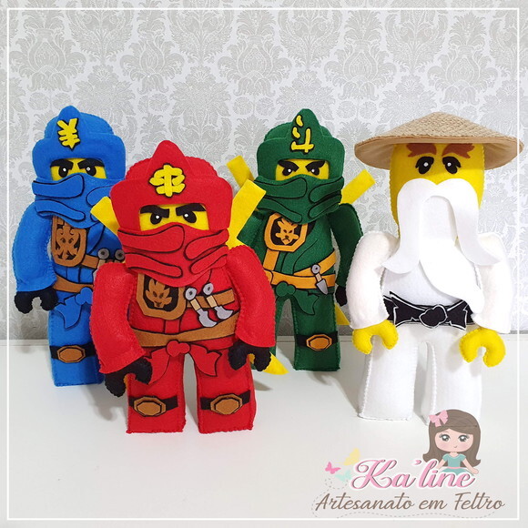 Kit Ninjago - Bonecos em Feltro