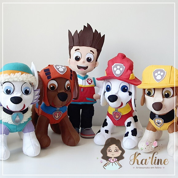 Kit Patrulha Canina - Bonecos em Feltro