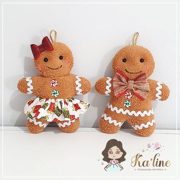 Kit Pingentes de Biscoitos de Natal - Bonecos em Feltro