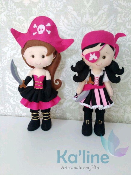 Kit Piratas - Bonecos em Feltro