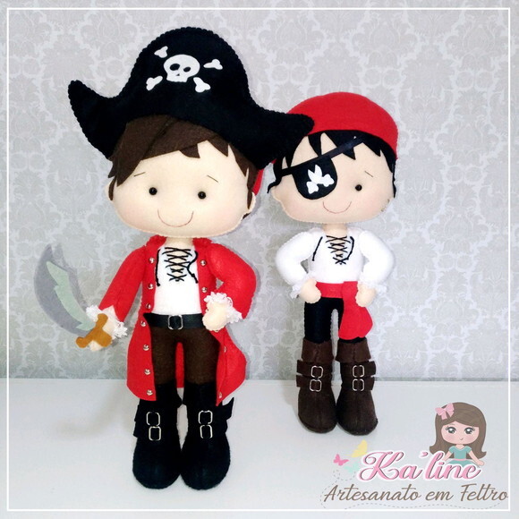 Kit Piratas - Bonecos em Feltro