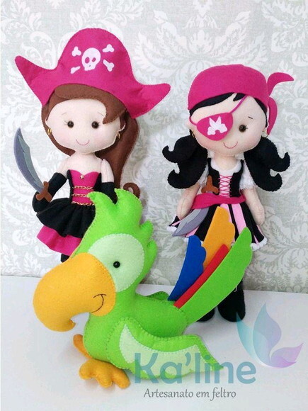 Kit Piratas - Bonecos em Feltro