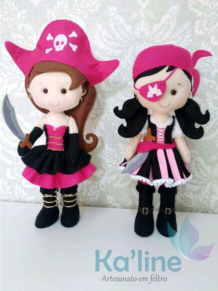 Kit Piratas - Bonecos em Feltro