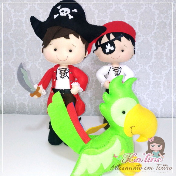 Kit Piratas - Bonecos em Feltro