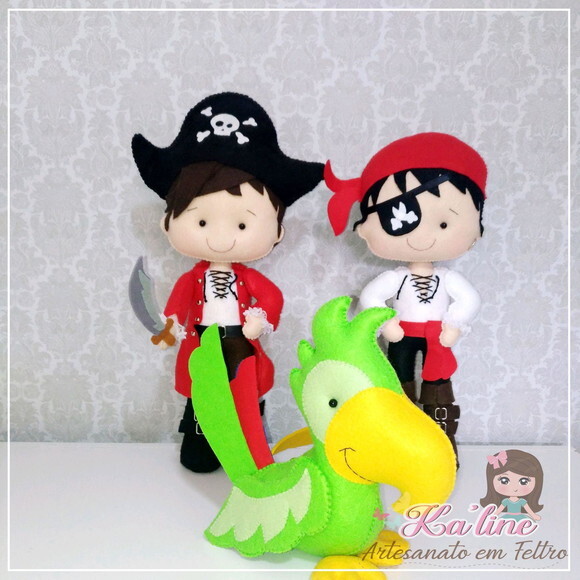 Kit Piratas - Bonecos em Feltro