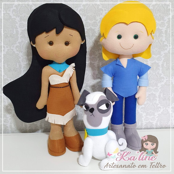 Kit Pocahontas - Bonecos em Feltro