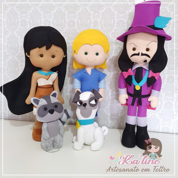 Kit Pocahontas - Bonecos em Feltro