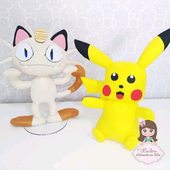 Kit Pokémon - Bonecos em feltro