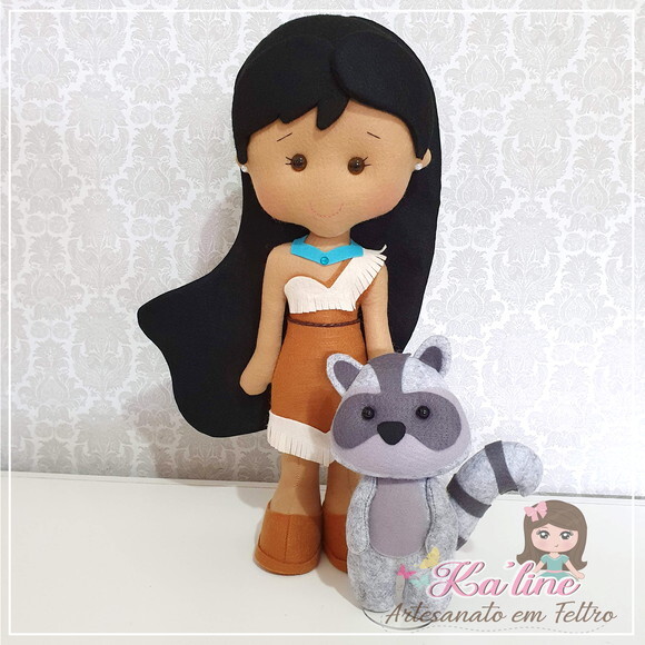 Kit Pocahontas - Bonecos em Feltro