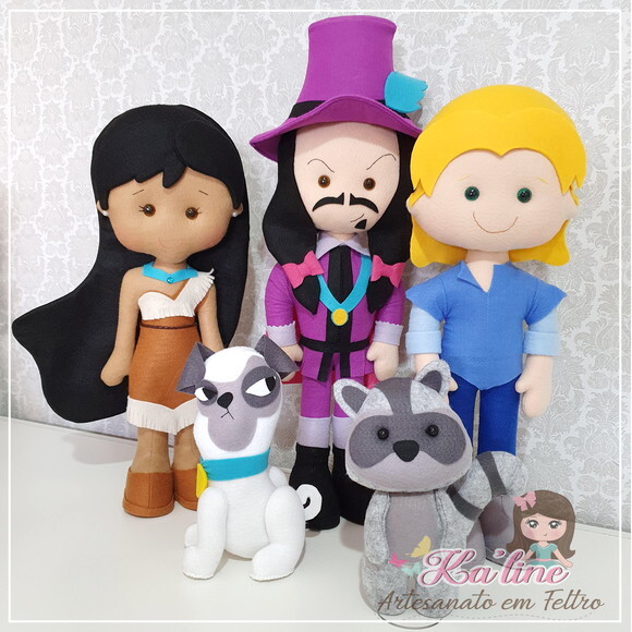 Kit Pocahontas - Bonecos em Feltro