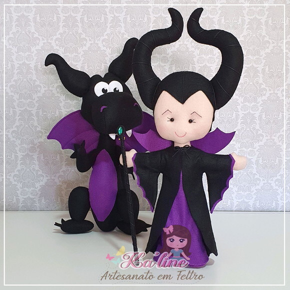 Kit Princesa Aurora - Bela Adormecida- Bonecos em Feltro