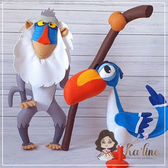 Kit Rei Leão - Bonecos em Feltro