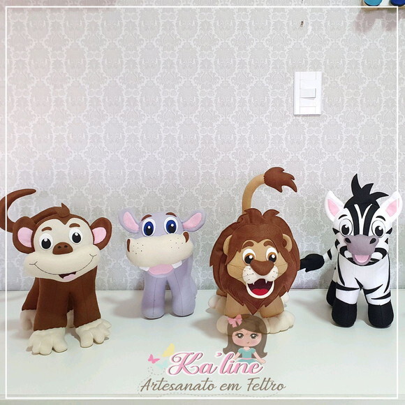 Kit Safari Bichinhos- Bonecos em Feltro