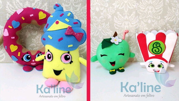 Kit Shopkins - Bonecos em Feltro