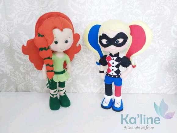 Kit Super Heroínas - Bonecos em Feltro