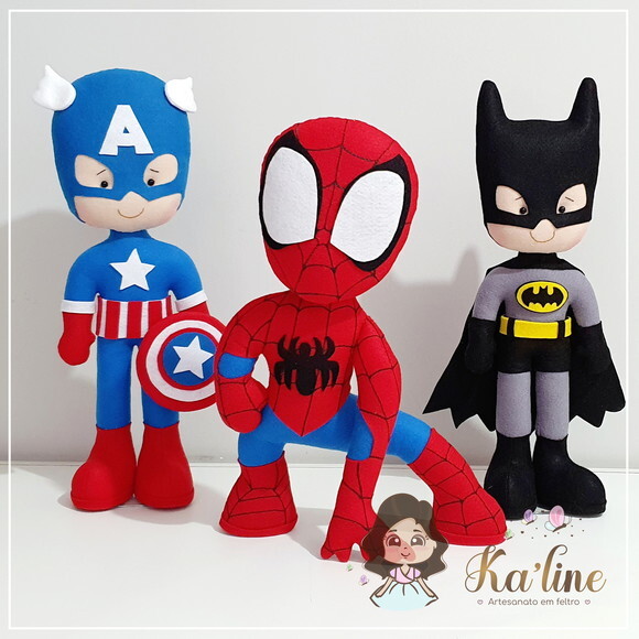 Kit Super Heróis - Bonecos em Feltro