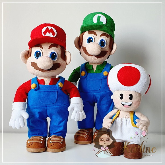 Kit Super Mário Bross 3d - Bonecos em Feltro