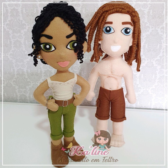 Kit Tarzan e Jane - Bonecos em Feltro