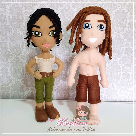 Kit Tarzan e Jane - Bonecos em Feltro