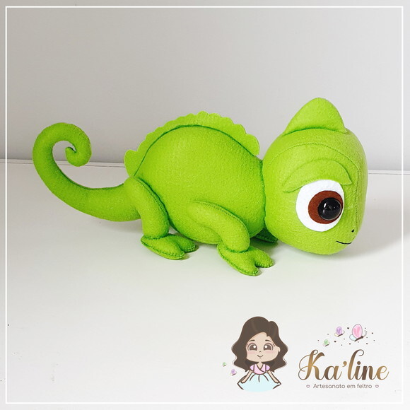 Lagarto - Rapunzel - Bonecos em Feltro