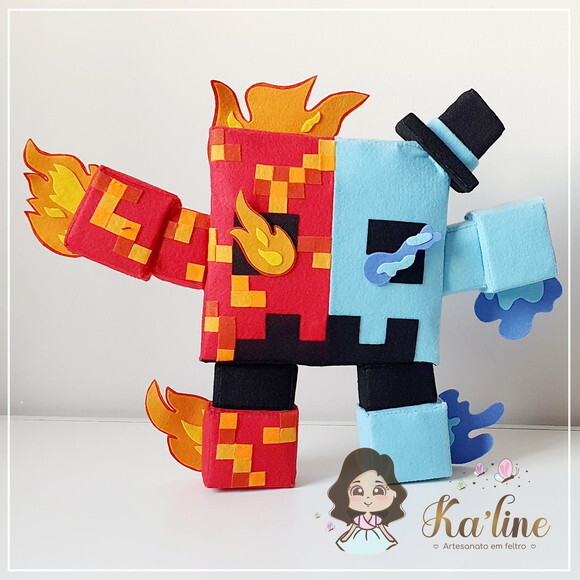 Minecraft Elemental - Bonecos em Feltro