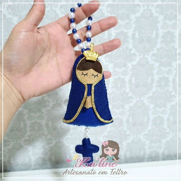 Mini Terço Nossa Senhora em Feltro - UNIDADE