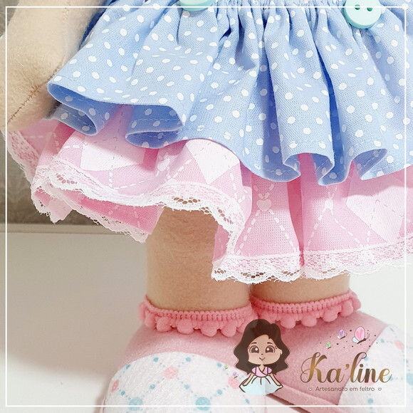 Palhacinha - Circo Rosa Luxo - Bonecos em Feltro