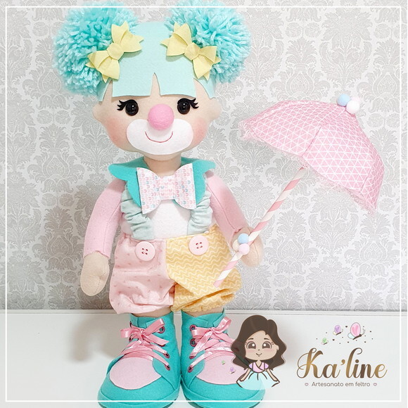 Palhacinha - Circo Rosa Luxo - Bonecos em Feltro