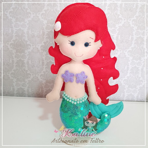 Pequena Sereia - Ariel - Bonecos em Feltro