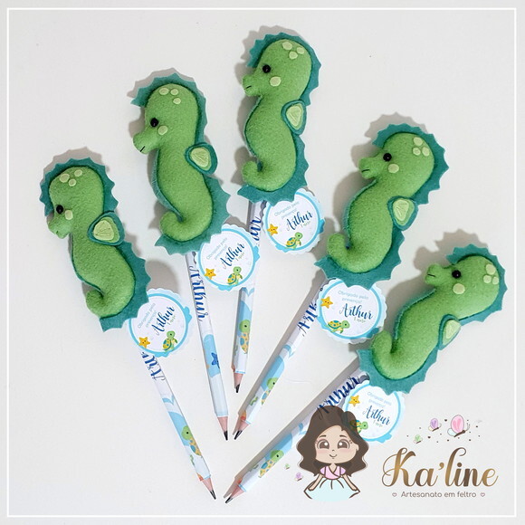 Ponteiras de Lápis + Lápis Personalizado - Fundo do Mar