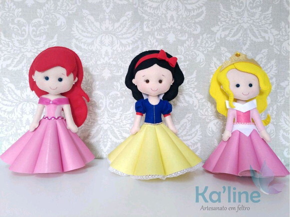 Princesas Disney - Bonecos em Feltro - 1ª PEÇA