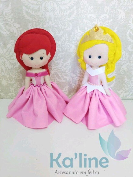 Princesas Disney Luxo - Bonecos em Feltro - 1ª PEÇA