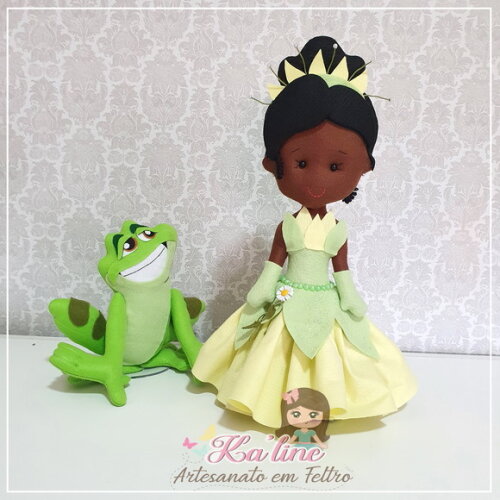 A Princesa e o Sapo - Bonecos em Feltro