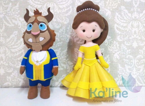Kit A Bela e a Fera - Bonecos em Feltro