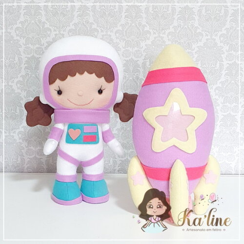 Kit Astronauta Menina - Bonecos em Feltro