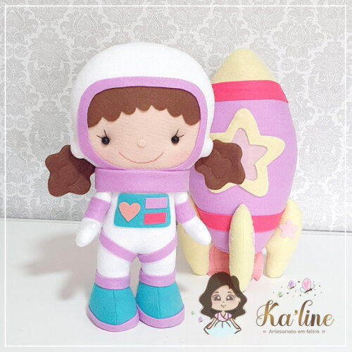 Kit Astronauta Menina - Bonecos em Feltro